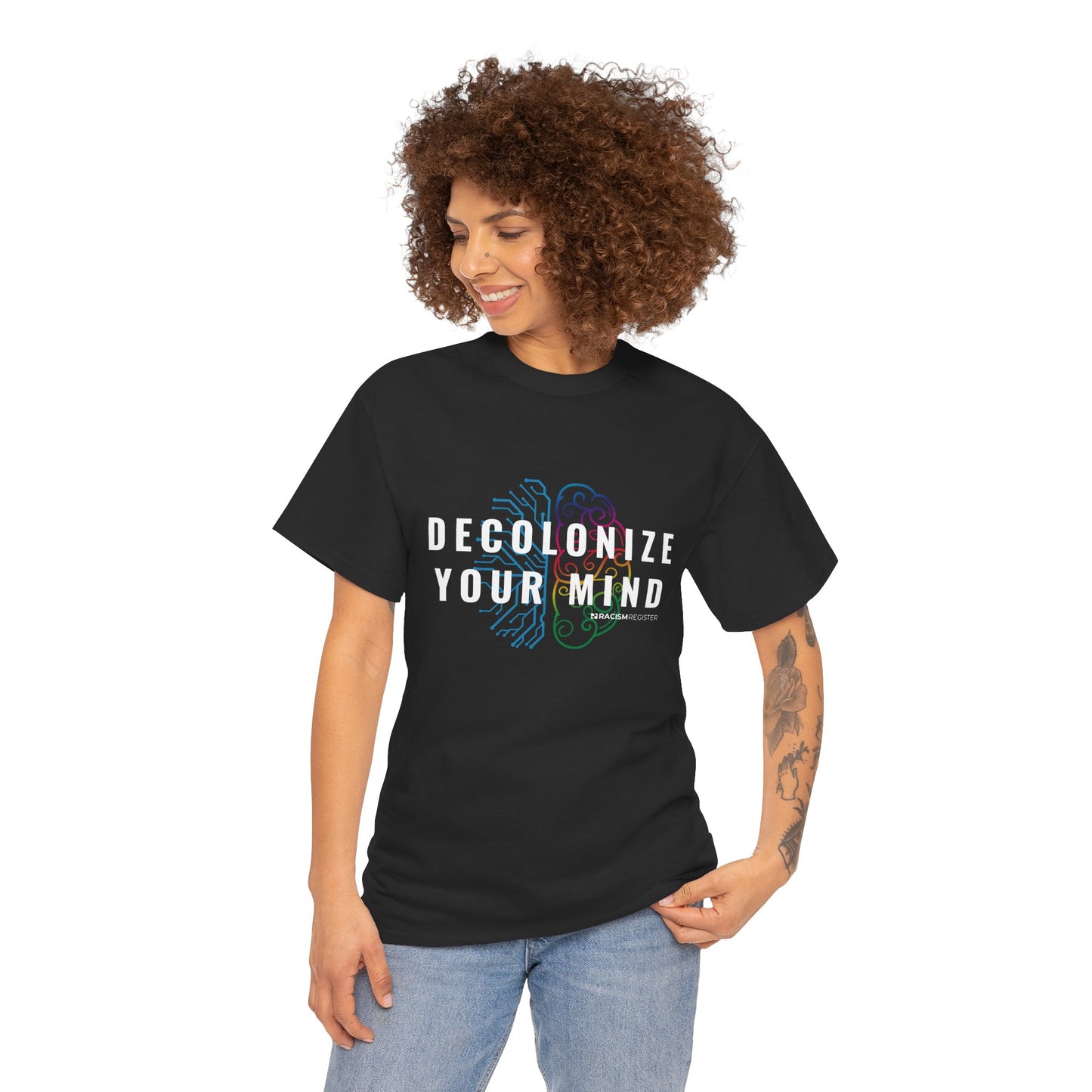 Unisex Heavy Cotton Tee - 'Decolonize Your Mind' Statement Shirt for Awareness