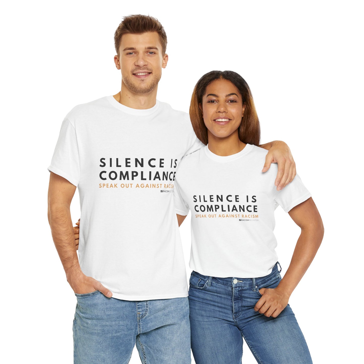 Unisex Heavy Cotton Tee - 'Silence is Compliance' Statement Shirt for Awareness