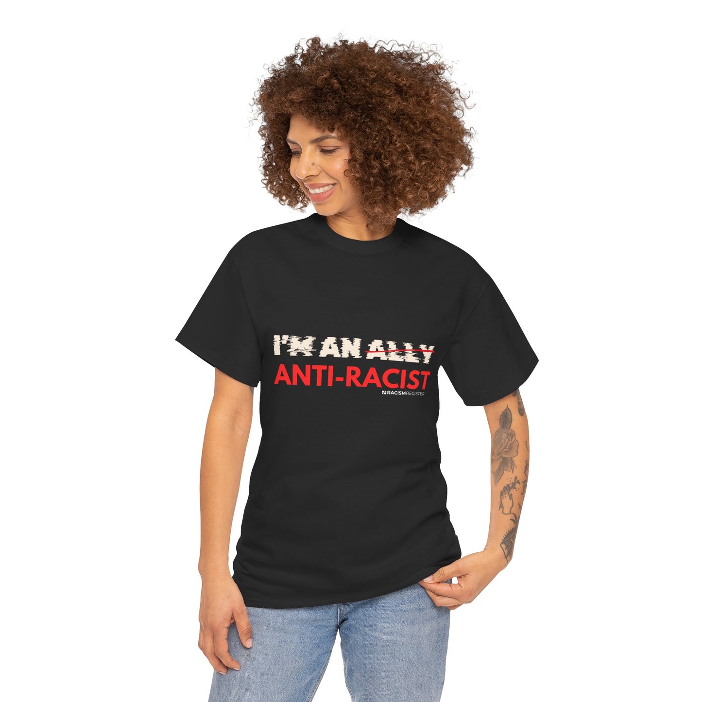 Unisex Heavy Cotton Tee - 'I'm an Ant-Racist' Statement Shirt for Awareness