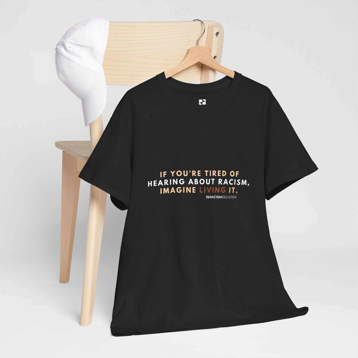 Unisex Heavy Cotton Tee - 'Living It' Statement Shirt for Awareness