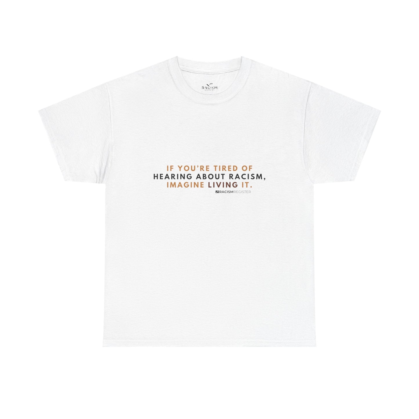 Unisex Heavy Cotton Tee - 'Living It' Statement Shirt for Awareness