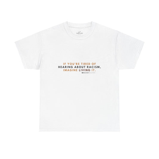 Unisex Heavy Cotton Tee - 'Living It' Statement Shirt for Awareness