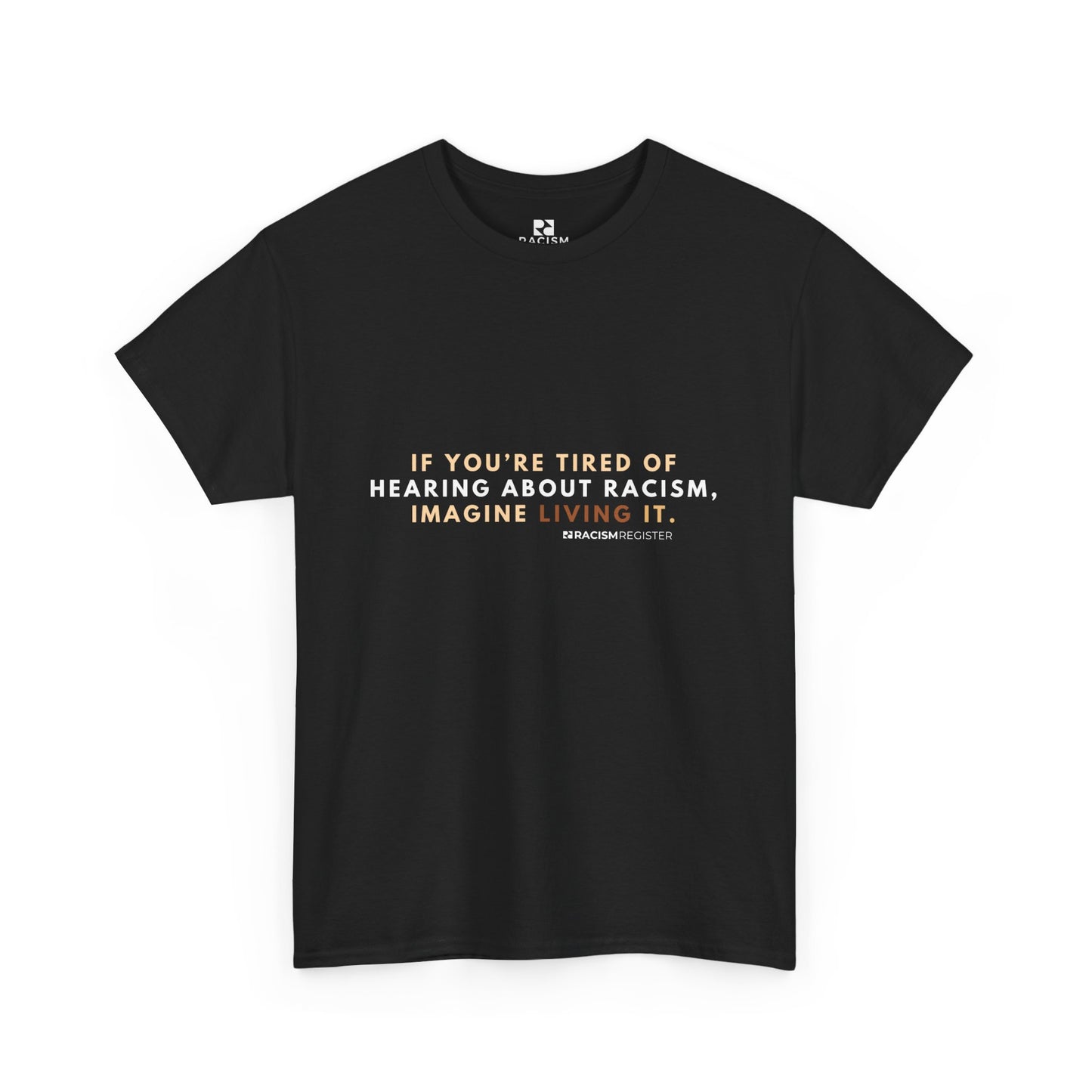 Unisex Heavy Cotton Tee - 'Living It' Statement Shirt for Awareness