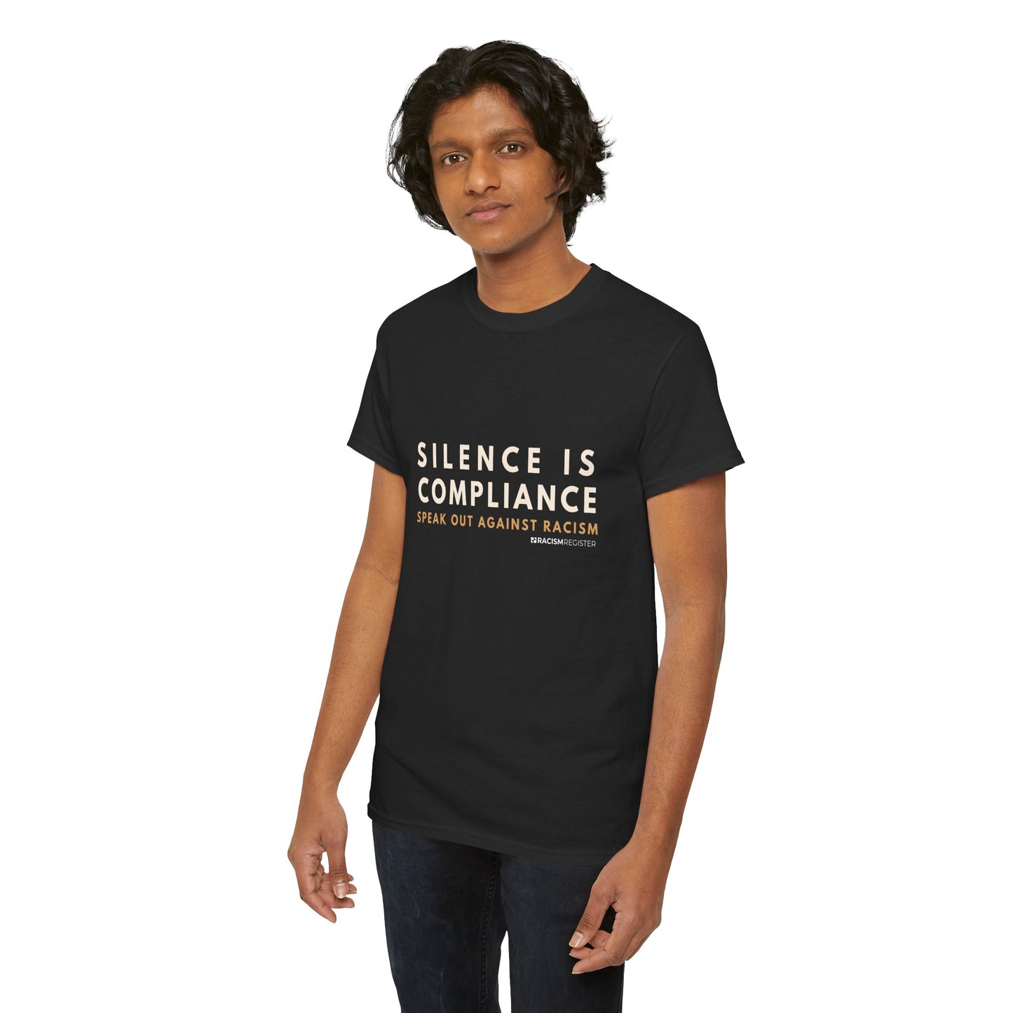 Unisex Heavy Cotton Tee - 'Silence is Compliance' Statement Shirt for Awareness