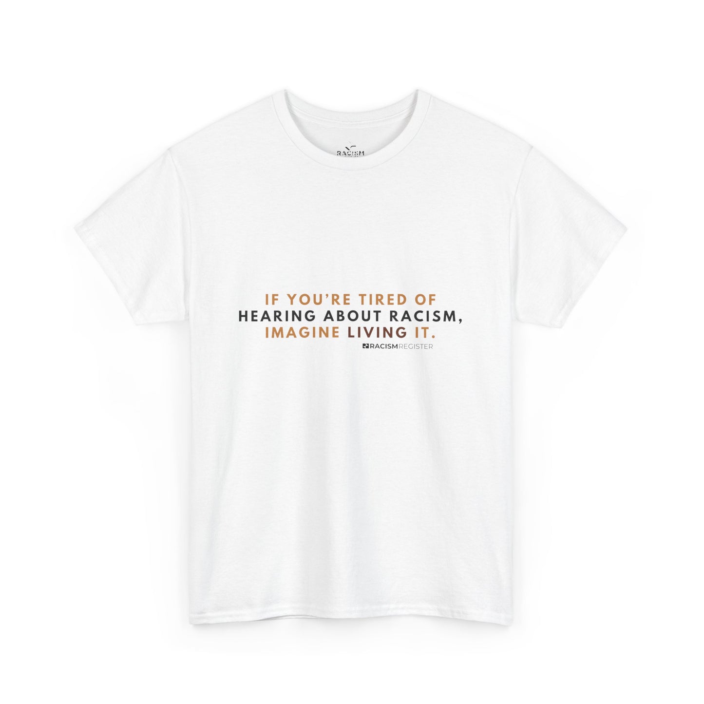 Unisex Heavy Cotton Tee - 'Living It' Statement Shirt for Awareness